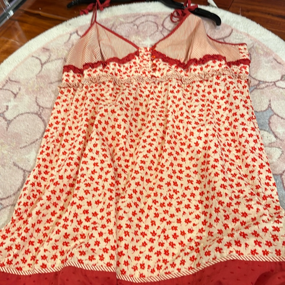 Red floral summer dress